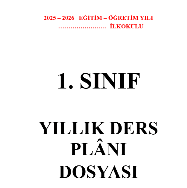 Yıllık Ders Planları Dosya Kapağı