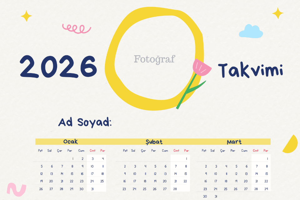 2026 Takvim Şablonları