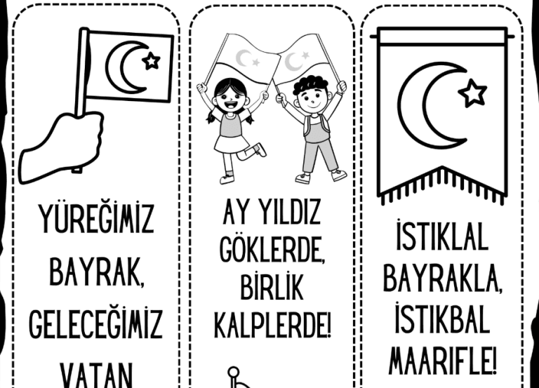 Bayrak Temalı Kitap Ayracı