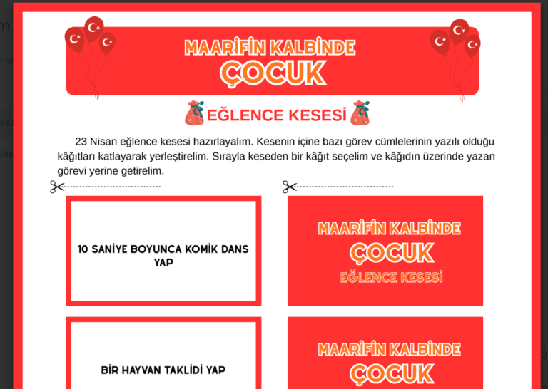 MAARİFİN KALBİNDE ÇOCUK EĞLENCE KESESİ ETKİNLİĞİ