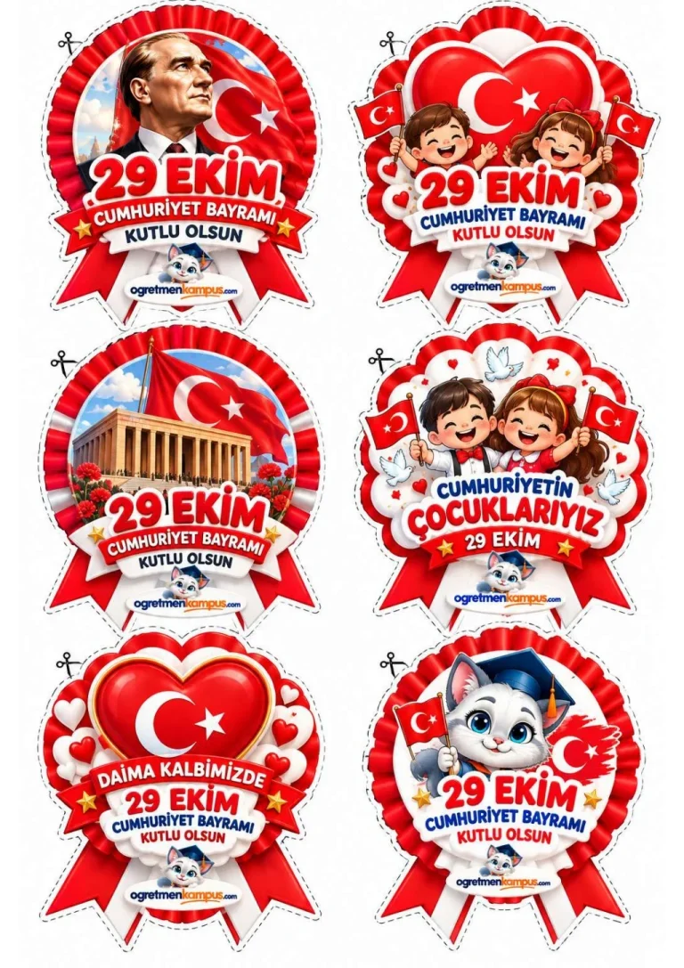 29 Ekim Cumhuriyet Bayrami Rozetleri