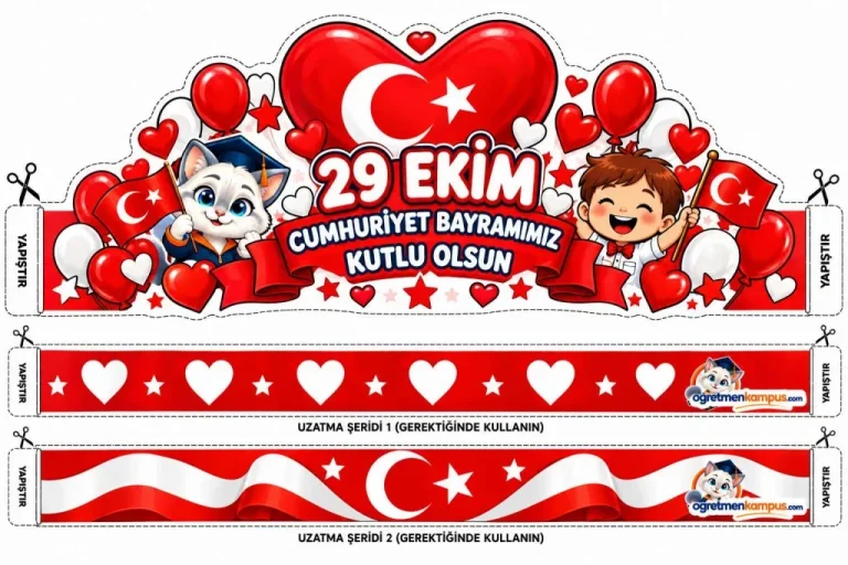 29 Ekim Cumhuriyet Bayrami Tac Sablonu