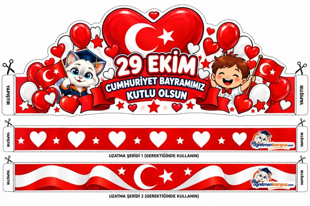 29 Ekim Cumhuriyet Bayrami Tac Sablonu