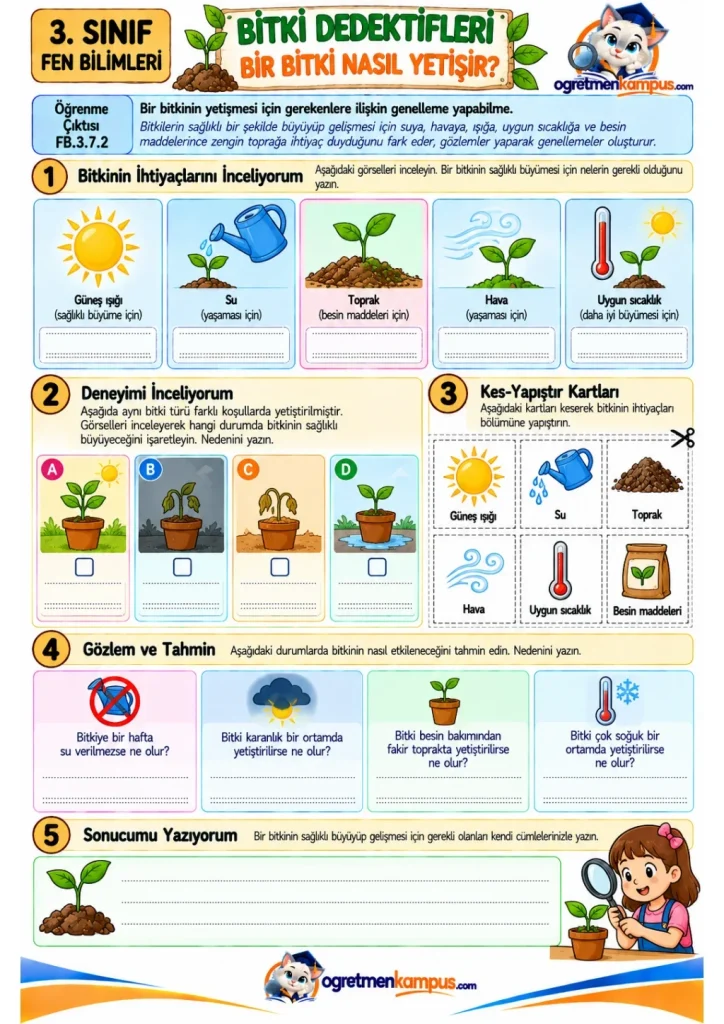 3. Sınıf Fen Bilimleri Bitki Dedektifleri