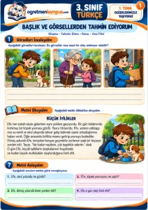 3. Sınıf Türkçe Baslik Gorsellerden Tahmin Konu Ana Fikir