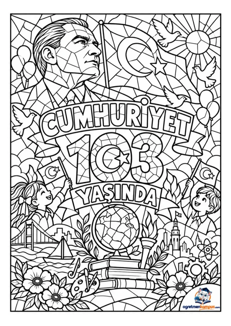 Cumhuriyet 103 Yaşında Mozaik Boyama