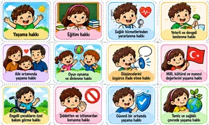 Çocuk Hakları Eğitici Kartları Kes Yapıştır