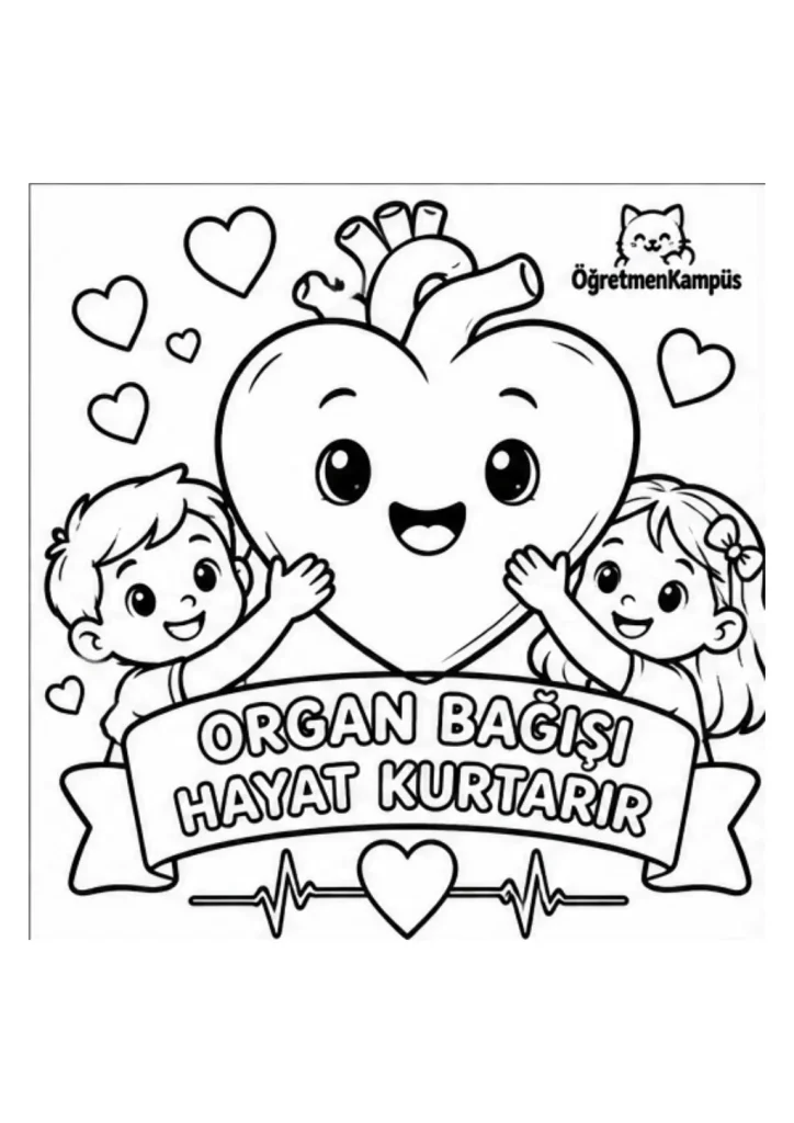 Organ Bagisi Boyama Sayfalari Tek Tek