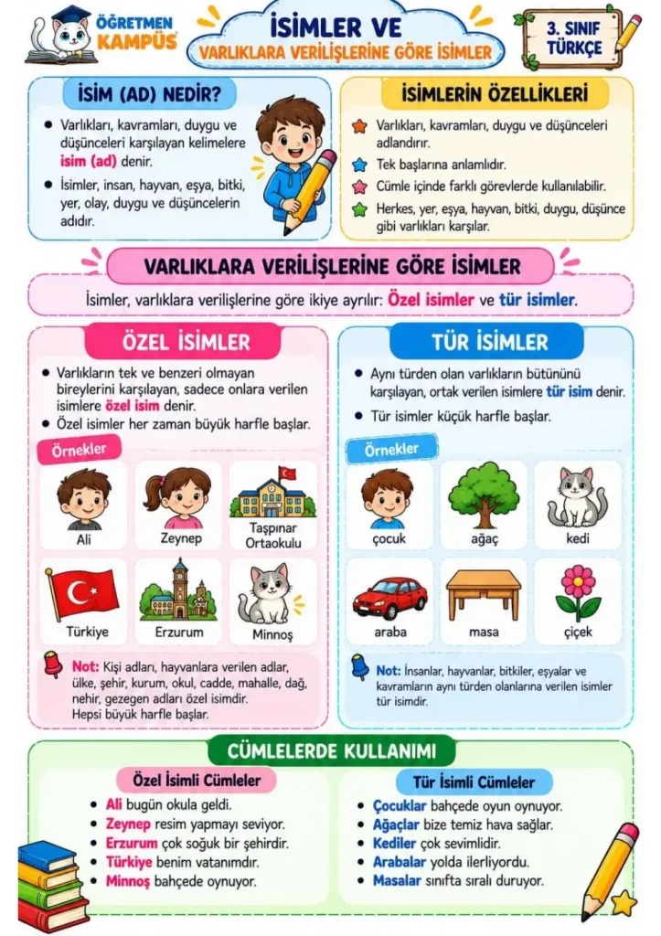 Varlıklara Verilişlerine Göre İsimler